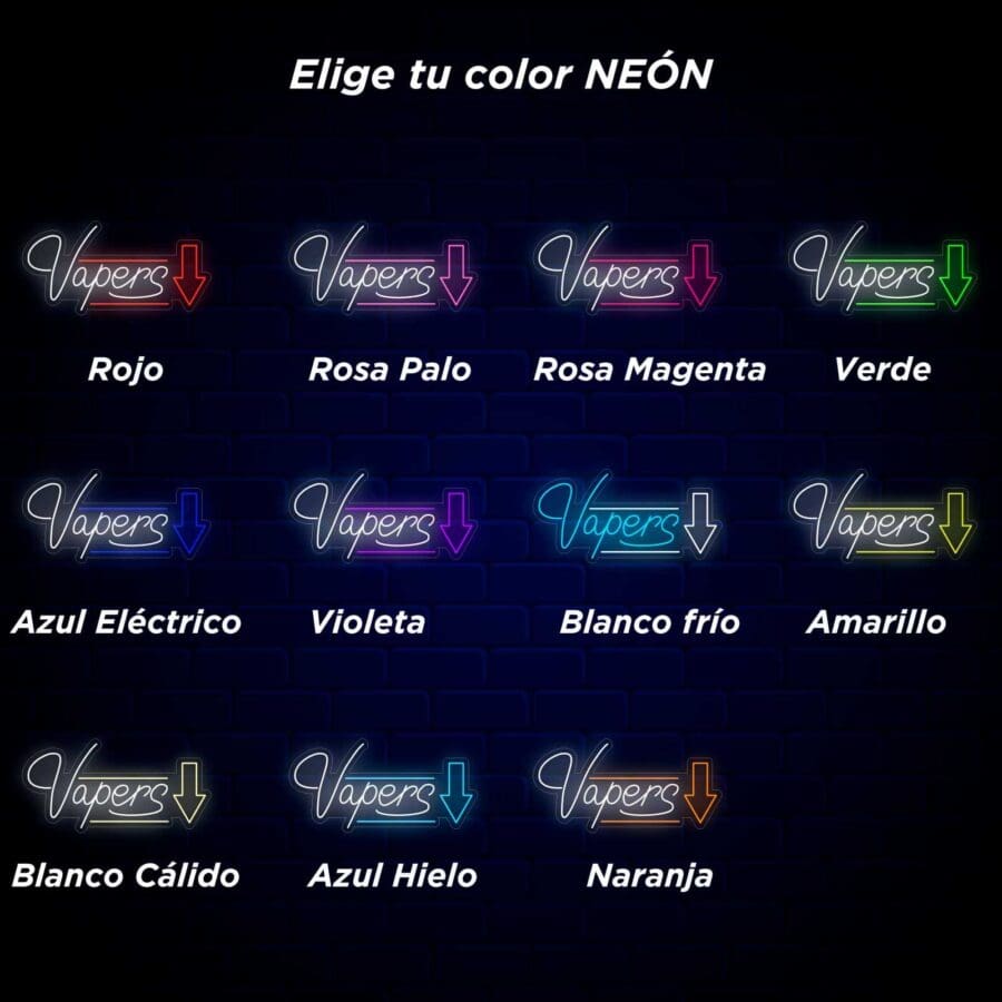 Un grupo de Neón Vapers con diferentes colores.