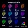 Eleva tu colección con Neón Cara Sonriente, que presenta 12 íconos de calaveras vibrantes: Rojo, Rosa Palo, Rosa Magenta, Naranja, Amarillo, Azul Hielo, Blanco Frío, Violeta, Verde, Blanco Cálido, Azul Eléctrico, además de una opción RGB multicolor, cada uno de los cuales ofrece un toque electrizante.
