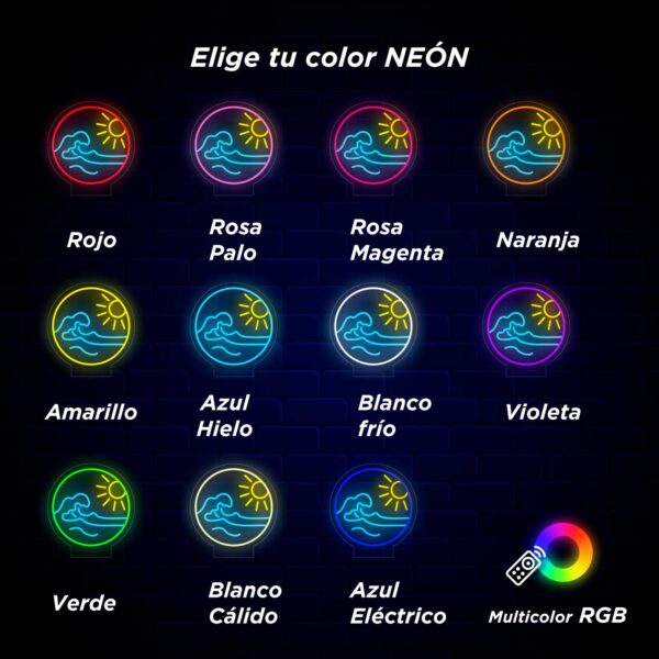 Elige tu color neón en Neón Ola.