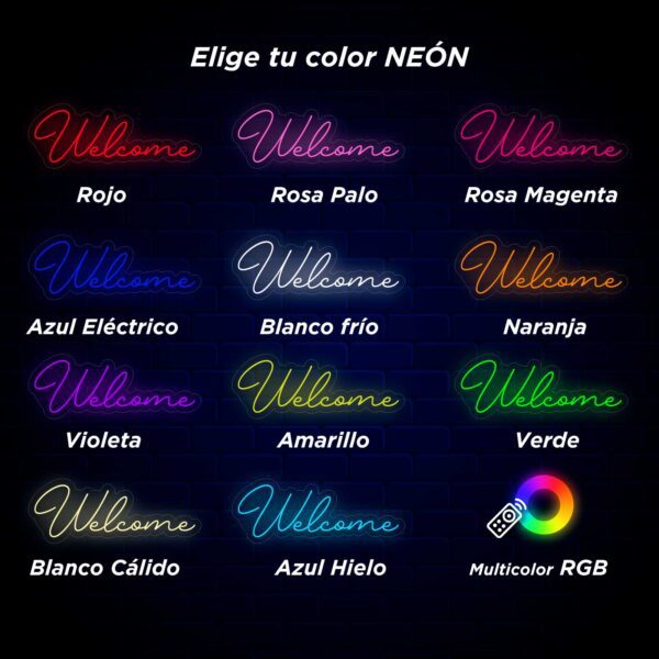 Neon Welcome Colores
