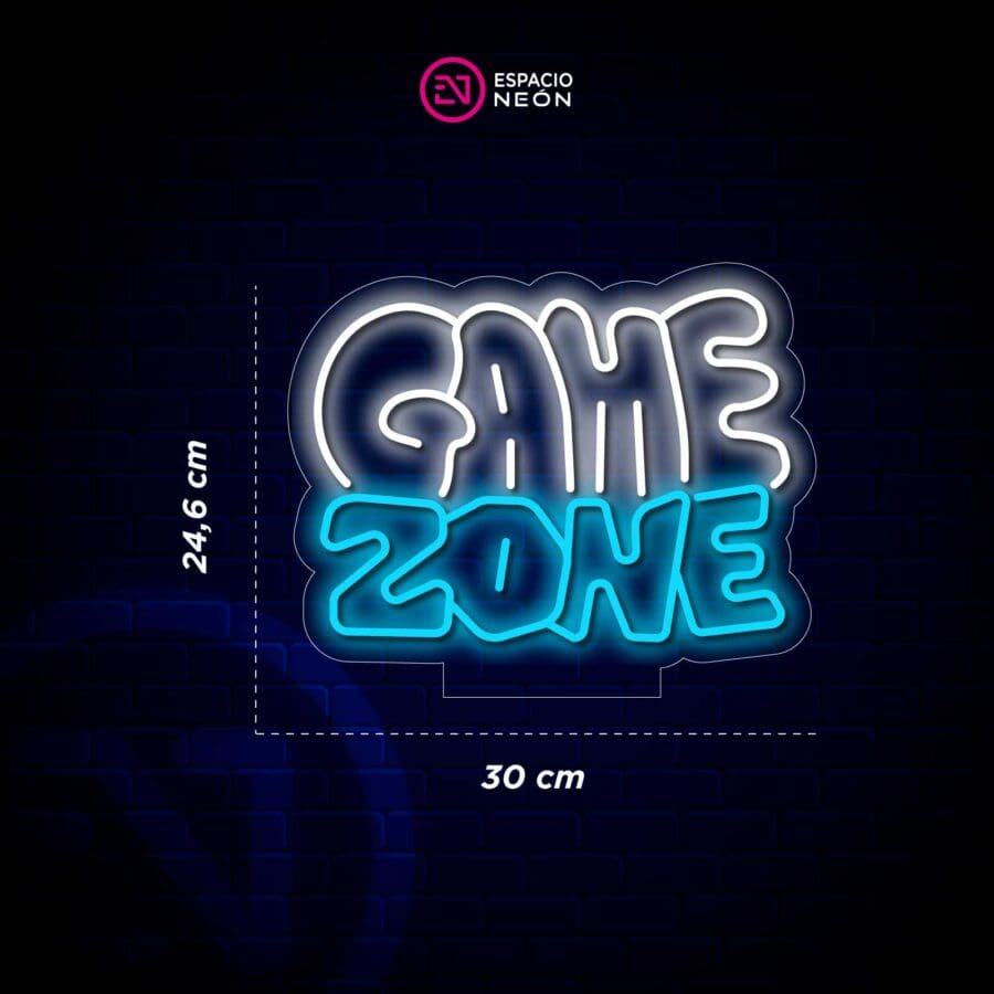 Una Lámpara de Néon Game Zone con la palabra zona de juego.
