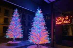 feliz navidad neon arbol