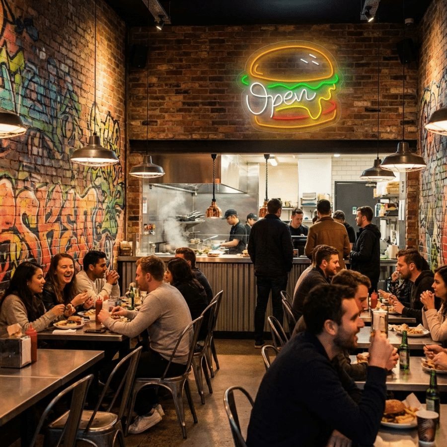 Neón Open Burger - Vista 2