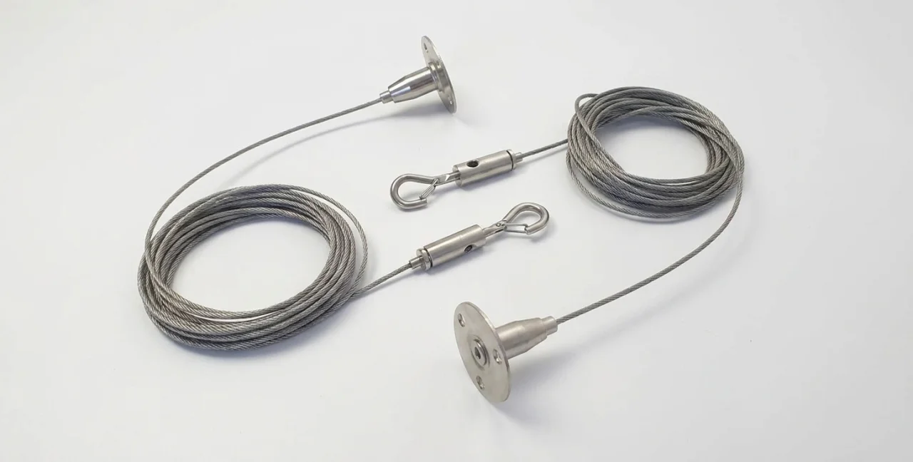 Kit de colgadores de acero para suspensión del rótulo de neón 360°