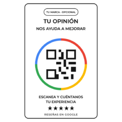 Placa para reseñas de Google con QR