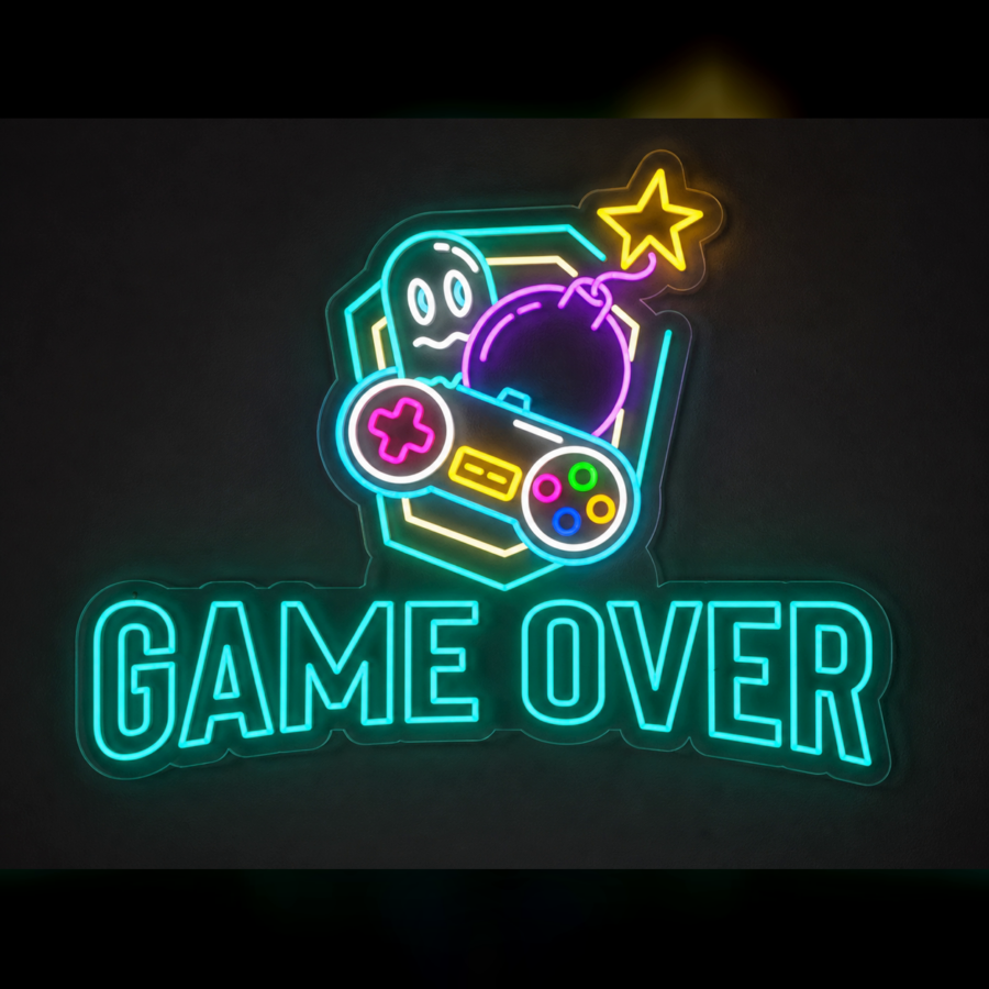 Neón LED Game Over Arcade