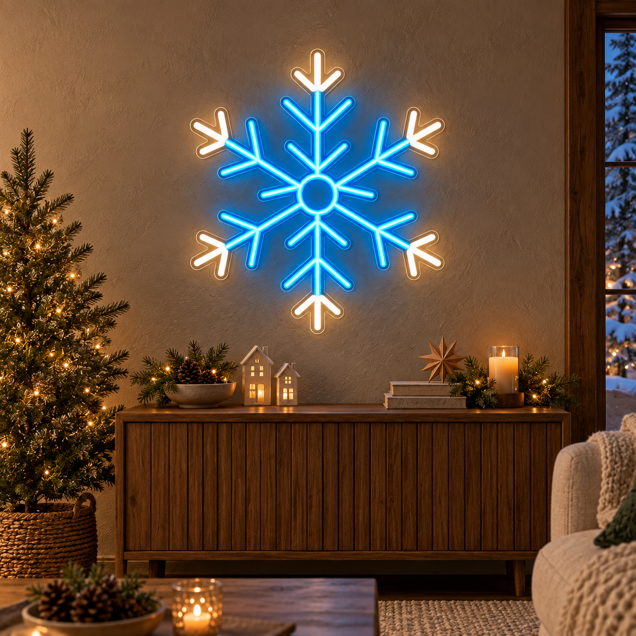 Neón LED Copo de Nieve - Miniatura 2