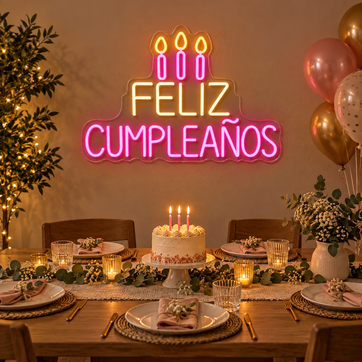 Neón LED Feliz Cumpleaños - Miniatura 2