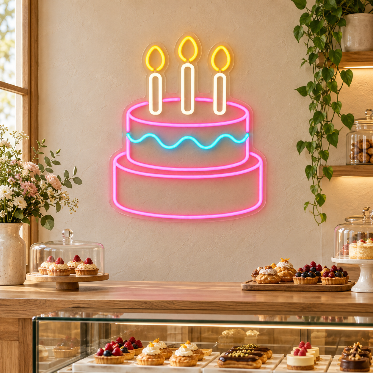Neón LED Tarta de Cumpleaños - Miniatura 3