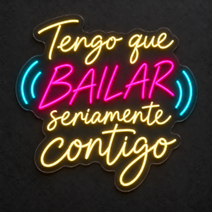 Neón LED Tengo que bailar seriamente contigo — Cálido, magenta y hielo