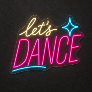 Neón LED Let’s Dance — Original · Rosa y azul hielo
