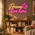 Dreams live here – Letrero LED de neón - Miniatura 3