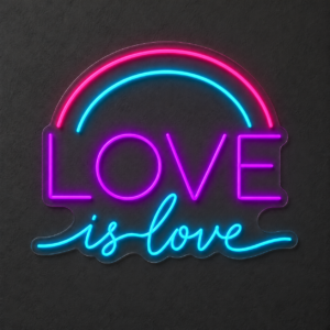 Neón LED Love is Love — Violeta, azul hielo y rosa