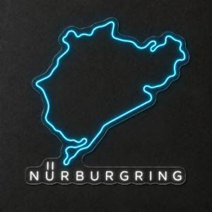 Neón LED Nürburgring — Azul hielo y blanco frío