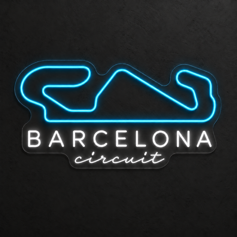 Circuit Barcelona en neón LED: Azul Hielo, Blanco Frío
