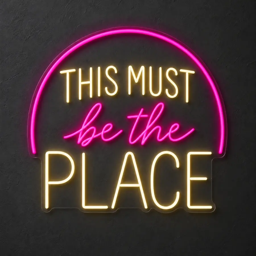 This Must Be The Place en neón LED: Blanco Cálido, Rosa Magenta