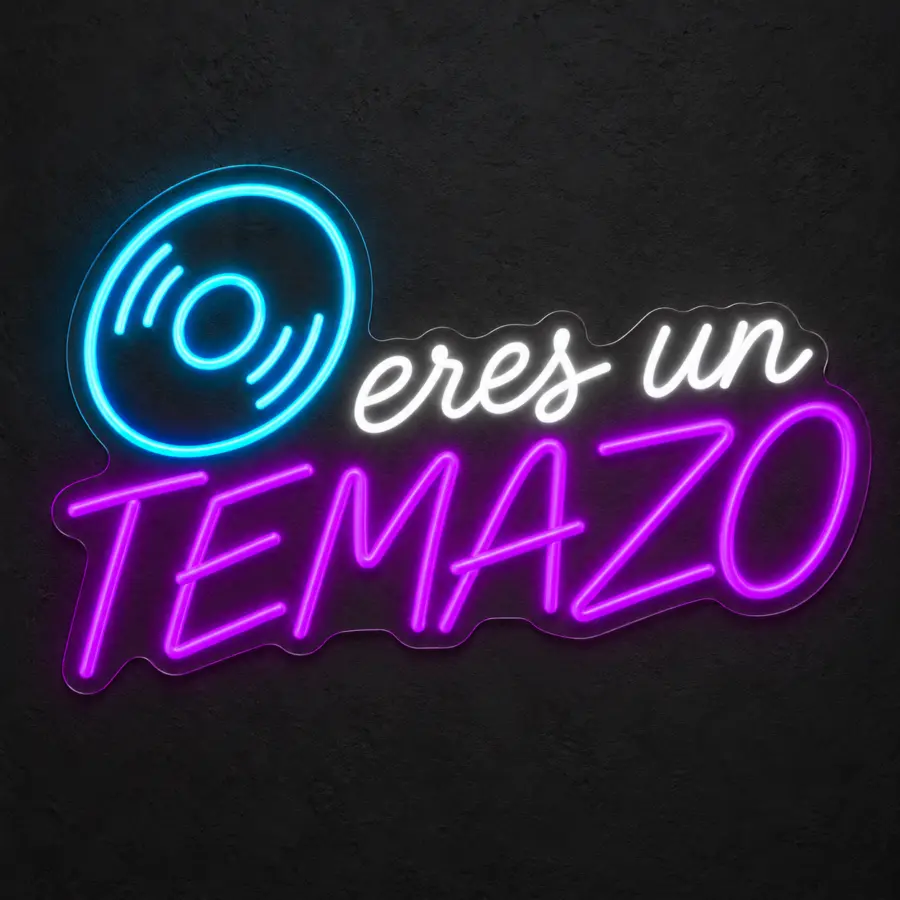 Eres un temazo en neón LED: Blanco Frío, Violeta, Azul Hielo