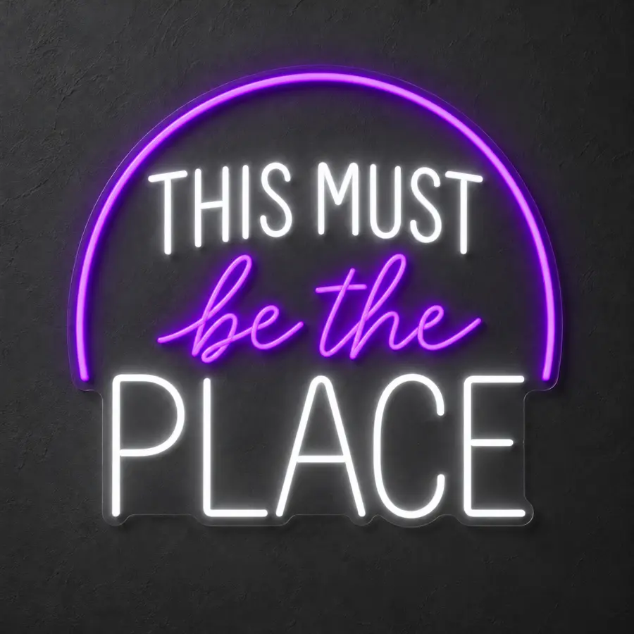 This Must Be The Place en neón LED: Blanco Frío, Violeta