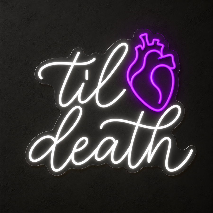 Til Death en neón LED: Blanco Frío, Violeta
